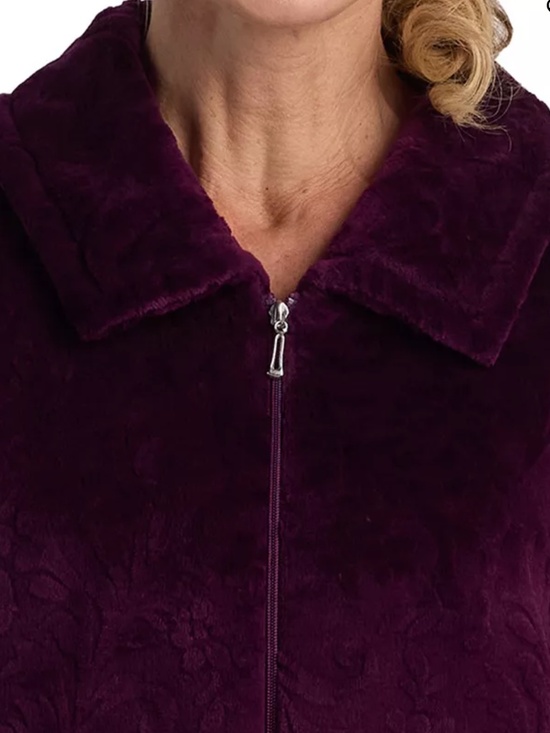 Miss Elaine Women's Collared Long Robe - Picture 3 of 3